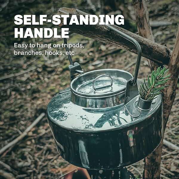 Fire-Maple Antarcti Portable 1 Liter Lightweight Stainless Steel Camping Kettle | Durable and Portable Camp Tea Pot | Ideal for Bushcraft and Outdoor Campfire Use - Image 3