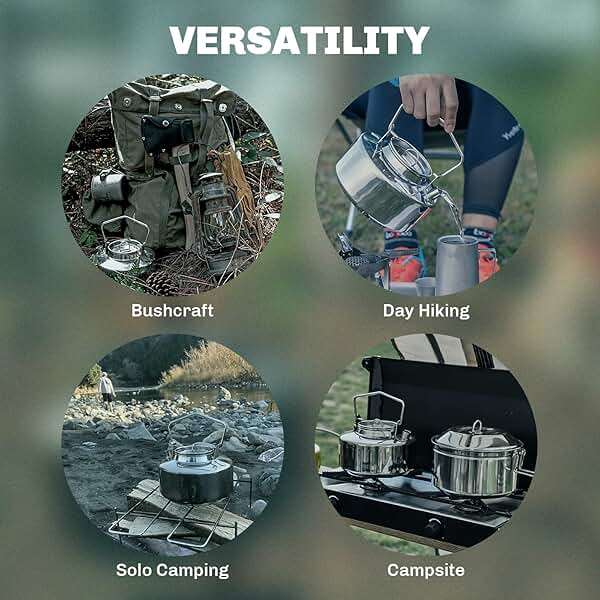 Fire-Maple Antarcti Portable 1 Liter Lightweight Stainless Steel Camping Kettle | Durable and Portable Camp Tea Pot | Ideal for Bushcraft and Outdoor Campfire Use - Image 6
