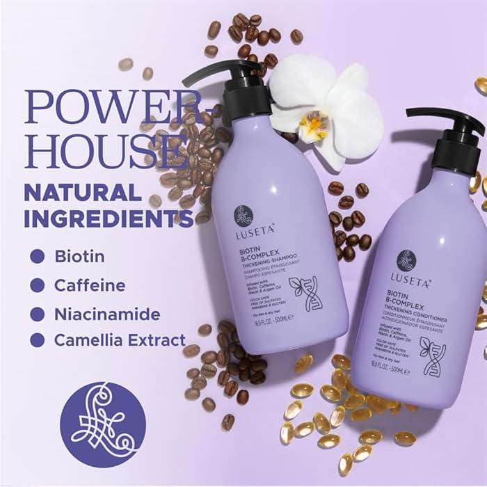 Luseta B-Complex Shampoo & Conditioner Set for Hair Strengthening, Routine shampoo and Conditioner for Women, Biotin Shampoo for Thinning Hair for Women and Men All Types 2 x 16.9oz - Image 4