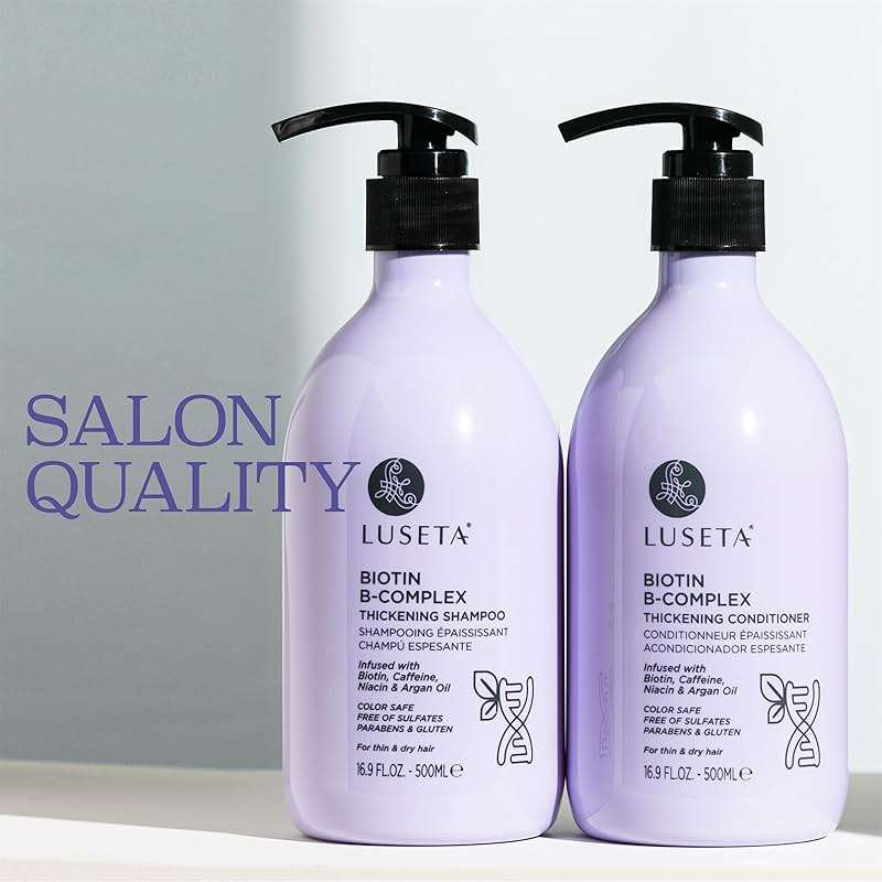 Luseta B-Complex Shampoo & Conditioner Set for Hair Strengthening, Routine shampoo and Conditioner for Women, Biotin Shampoo for Thinning Hair for Women and Men All Types 2 x 16.9oz - Image 8