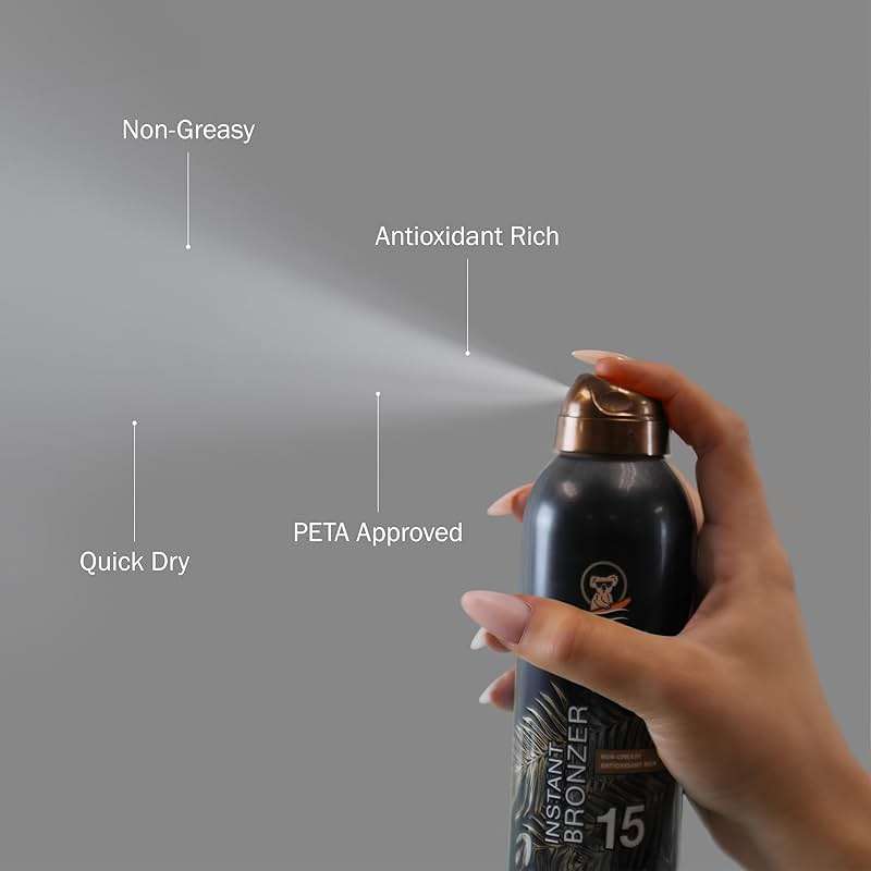 Australian Gold Continuous Spray Sunscreen with Instant Bronzer SPF 15, Immediate Glow & Dries Fast, Broad Spectrum, Water Resistant, Non-Greasy, Oxybenzone Free, Cruelty Free, 6 Ounce - Image 3