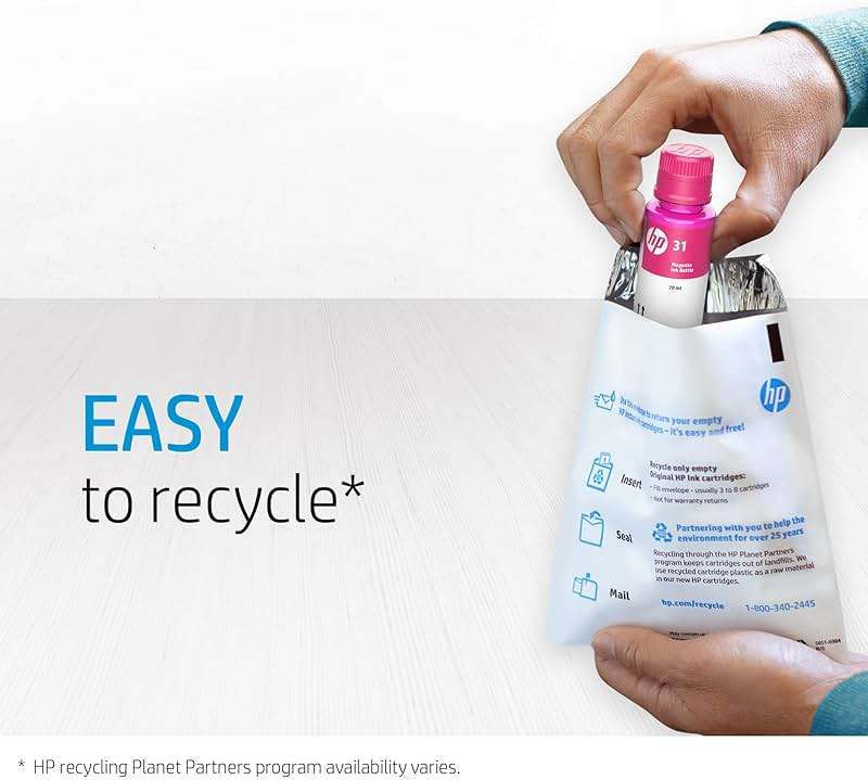 HP 31 | Ink Bottle | Magenta | Up to 8,000 Pages per Bottle | Works Smart Tank Plus 651 Smart Tank Plus 551 | 1VU27AN | Packaging May Vary - Image 7