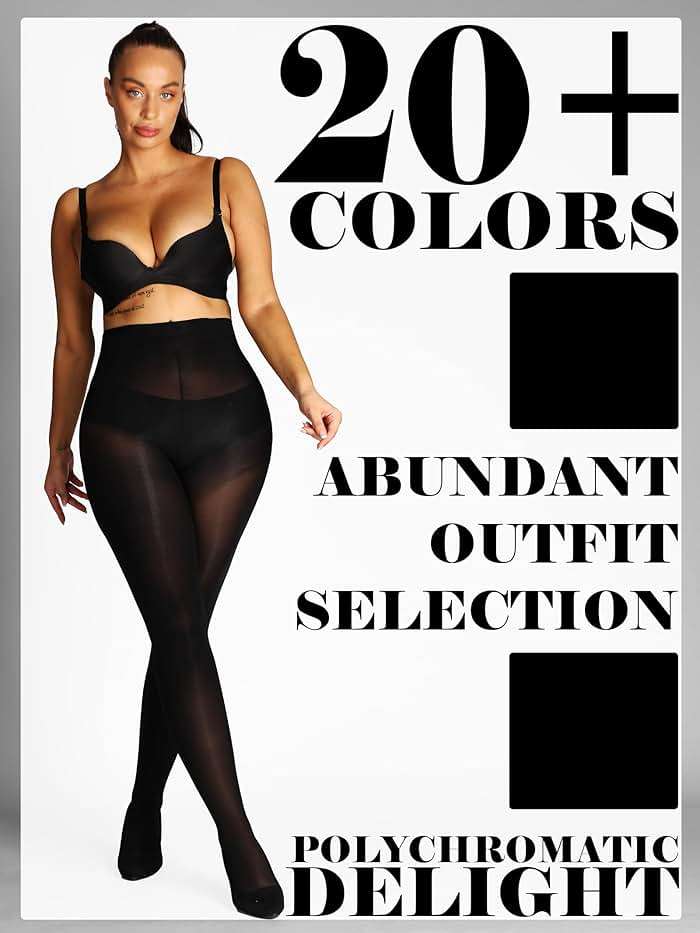 HONENNA Semi Opaque Silky Women Pantyhose Tights, 20+ Colors Invisibly Toe Reinforced 60 Den Size A-E - Image 2