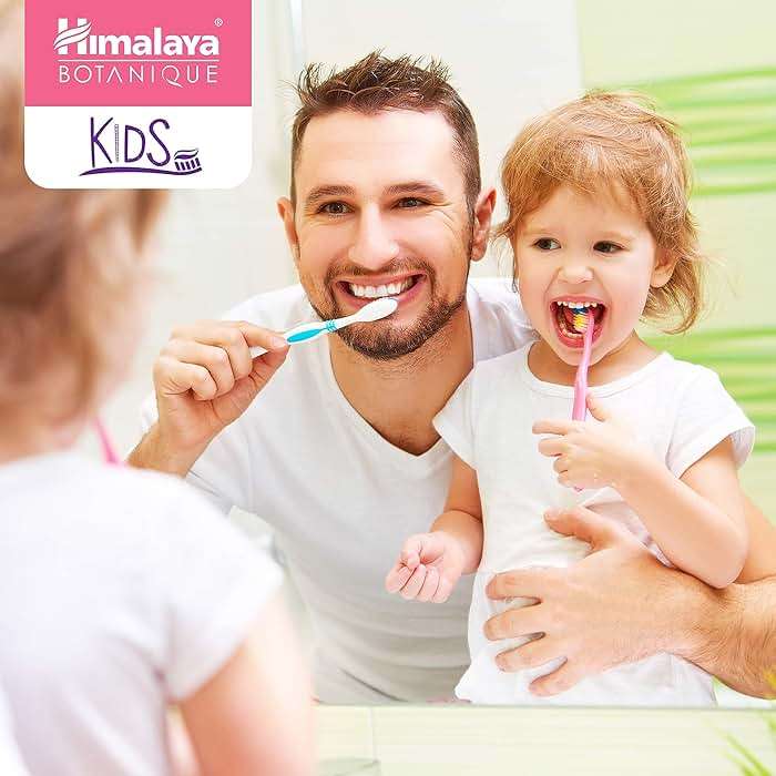 Himalaya Botanique Kids Toothpaste with Xylitol, Bubble Gum Flavor - Gentle Fluoride Free Toothpaste - Vegan, Gluten Free, SLS Free, No Artificial Flavors or Colors, 4 oz - Image 6