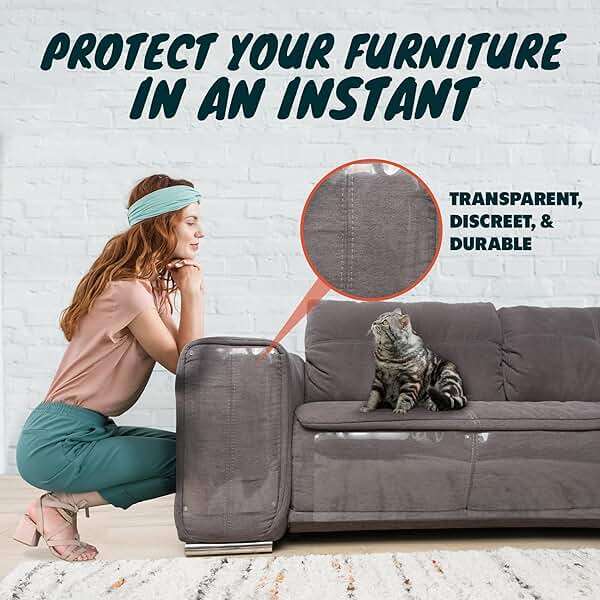 FixZilla Anti Cat Scratch Furniture Protector, 10-Pack Couch Protector from Cat Claws - Heavy-Duty, Easy-to-Apply Scratching Deterrent and Shield for Sofa Corners, Walls, Doors- with 50 Twist Pins - Image 4