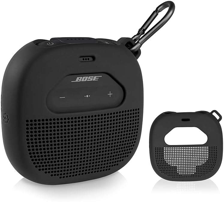 Silicone Cover Sleeve for Bose SoundLink Micro Portable Outdoor Speaker, Customized Design Skin Giving All 6 Directions Protection, Best Matching in Shape and Color(Black) - Image 1