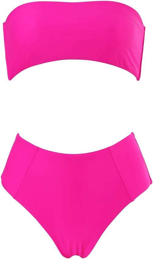 OMKAGI Women Bandeau Bikini Swimsuits Cheeky Off Shoulder Bathing Suit - Image 3