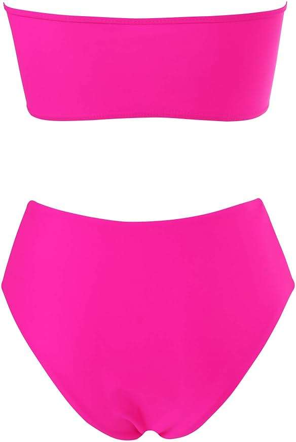 OMKAGI Women Bandeau Bikini Swimsuits Cheeky Off Shoulder Bathing Suit - Image 5