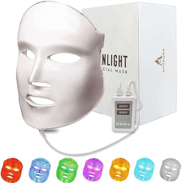 Aphrona FDA cleared LED Facial Skin Care Mask MOONLIGHT PRO 7 Color Treatment Photon Mask (White) - Image 1