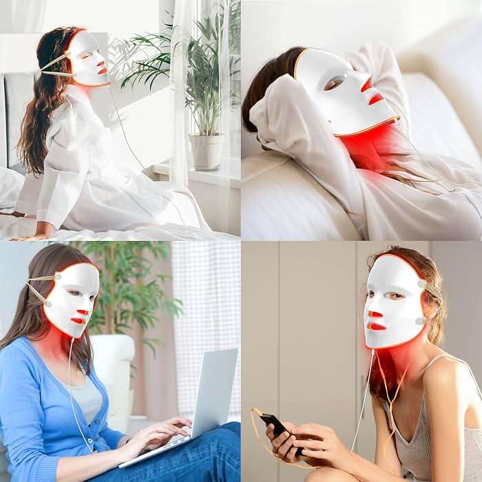Aphrona FDA cleared LED Facial Skin Care Mask MOONLIGHT PRO 7 Color Treatment Photon Mask (White) - Image 7