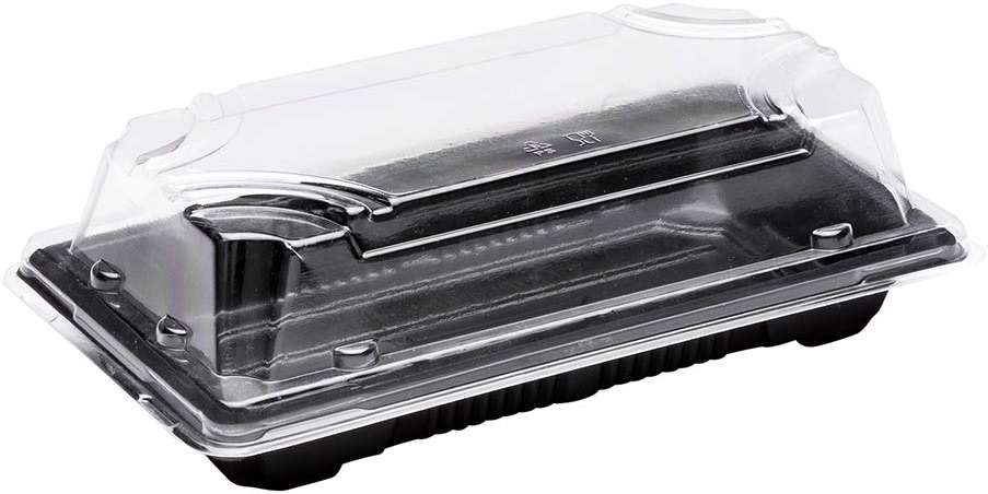 Restaurantware Roku 5.4 x 3 Inch Sushi Trays 100 Disposable Sushi Containers With Lids - Small Rectangle Black Plastic To Go Containers Take Out Containers For Appetizers Entrees or Desserts - Image 4