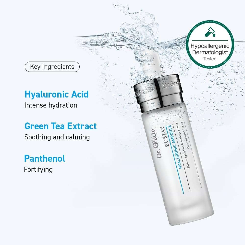 DR.ORACLE Ampoule Hyaluronic Acid Serum for Face Korean Skin Care - Moisturizer Essence Anti-Aging Serum, Intense Hydration Moisturizing K Beauty (0.57o.z), Dermatologist Tested, Clinical Care - Image 3