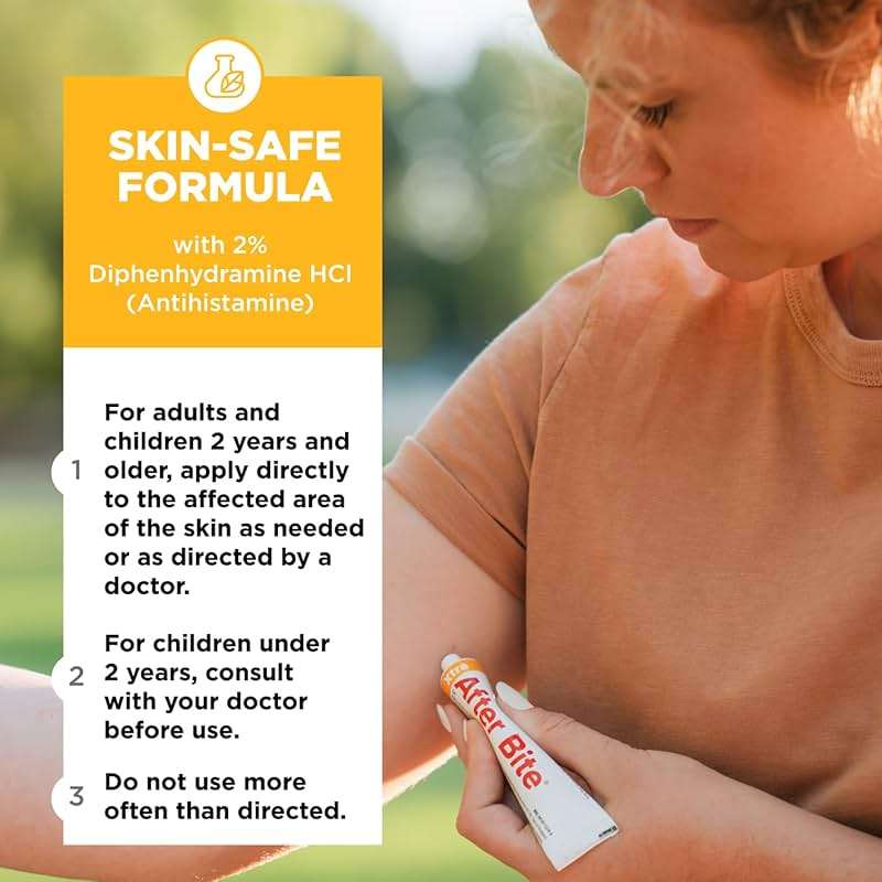 After Bite Xtra Formula - Itch Relief with Diphenhydramine HCl - Ideal for Mosquito & Fire Ant Bites, Bees & More - Portable Gel Formula - 0.7 oz (4 Pack) - Image 3