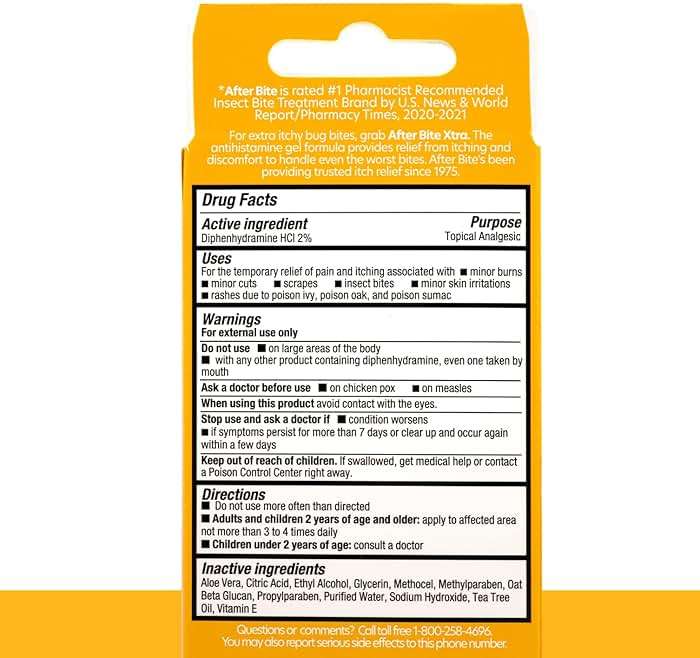 After Bite Xtra Formula - Itch Relief with Diphenhydramine HCl - Ideal for Mosquito & Fire Ant Bites, Bees & More - Portable Gel Formula - 0.7 oz (4 Pack) - Image 8
