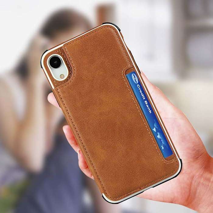Cavor for iPhone Xr Case with Card Holder,Xr Wallet Case for Women Men,for iPhone Xr Phone Case with Stand and Strap,Leather Shockproof Protective- Brown - Image 4