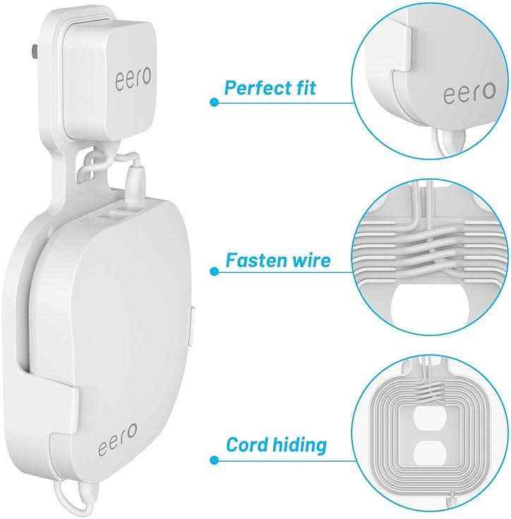 Wall Mount Holder for eero Pro Home WiFi System-Simple and Sturdy Wall Mount Holder Stand Bracket (NOT for eero 6 or eero pro 6), Without Messy Wires (White(3 Pack)) - Image 8