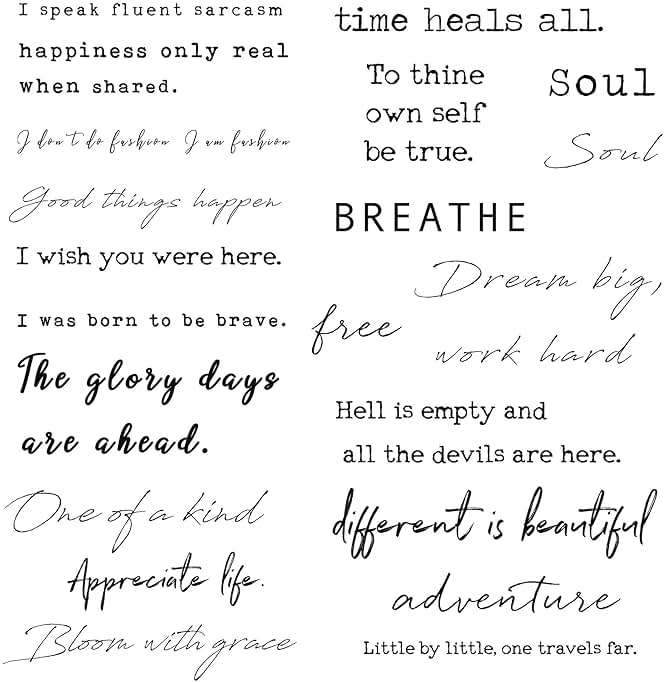 Everjoy Realistic Temporary Tattoos - 20 Individual Line Pcs, Waterproof Inspirational Words for Adult, Women (Words) - Image 1