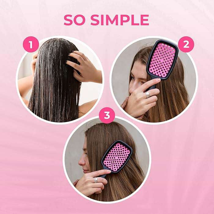 FHI Heat UNbrush Detangling Brush for Pain-Free Brushing on All Wet or Dry Hair Types — Durable DuoFlex Anti-Static Bristles, Lightweight Handle, Vented Hair Brush, Cherry Blossom - Image 8