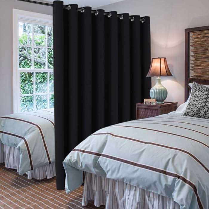 H.VERSAILTEX Blackout Patio Curtains 100 x 96 Inches for Sliding Door Extral Wide Blackout Curtain Panels Thermal Insulated Room Divider - Grommet Top, 8' Tall by 8.5' Wide - Jet Black - Image 3