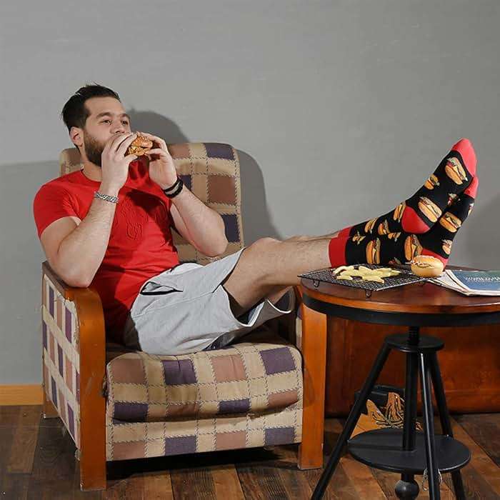 HSELL Mens Fun Patterned Dress Socks Funny Novelty Crazy Design Cotton Socks Gift for Men - Image 2