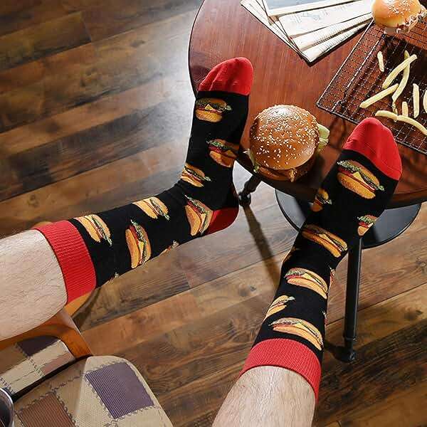 HSELL Mens Fun Patterned Dress Socks Funny Novelty Crazy Design Cotton Socks Gift for Men - Image 3