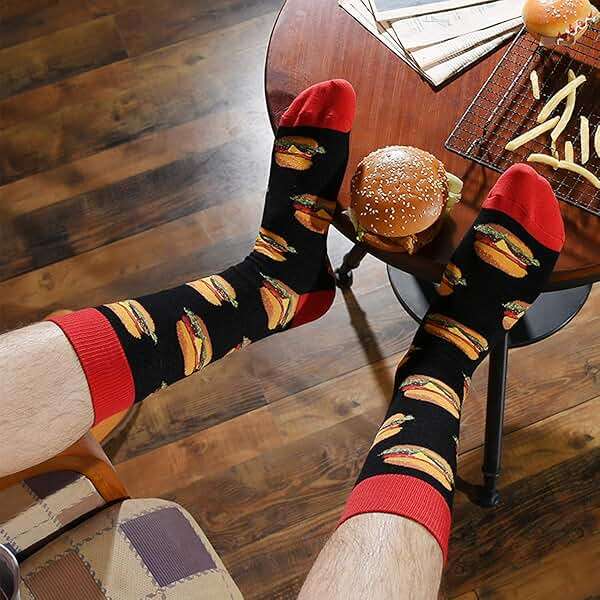 HSELL Mens Fun Patterned Dress Socks Funny Novelty Crazy Design Cotton Socks Gift for Men - Image 4