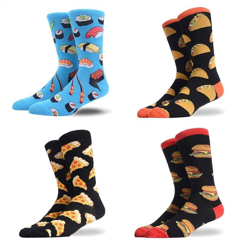 HSELL Mens Fun Patterned Dress Socks Funny Novelty Crazy Design Cotton Socks Gift for Men - Image 6