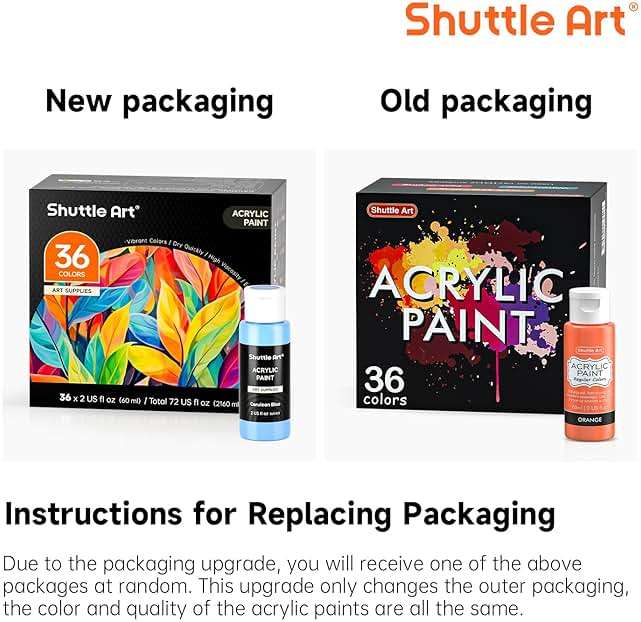 Shuttle Art Acrylic Paint, 36 Colors Acrylic Paint Set with Brushes & Palette, 2oz/60ml Bottles, Rich Pigments Non-toxic for Artists Kids & Adults, Painting on Canvas Rocks Ceramic Wood - Image 9