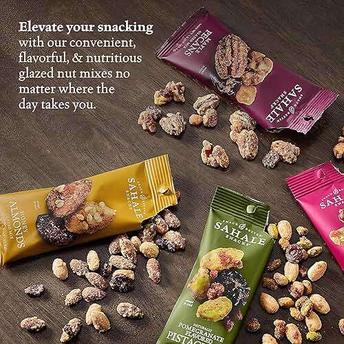 Sahale Snacks Glazed Mix Nut Blend Variety Pack, 1.5 Oz Grab & Go Bags (12 Total Packs) - Four Different Dry-Roasted Deluxe Mixed Nuts Blends Included - Non-GMO Kosher & Certified Gluten-Free Snacks - Image 5