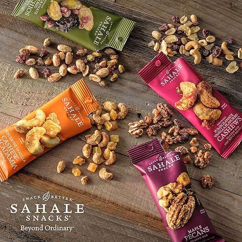 Sahale Snacks Glazed Mix Nut Blend Variety Pack, 1.5 Oz Grab & Go Bags (12 Total Packs) - Four Different Dry-Roasted Deluxe Mixed Nuts Blends Included - Non-GMO Kosher & Certified Gluten-Free Snacks - Image 6