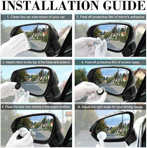 LivTee Blind Spot Mirror, 2" Round HD Glass Frameless Convex Rear View Mirrors Exterior Accessories with Wide Angle Adjustable Stick for Car SUV and Trucks, Pack of 2 - Image 4