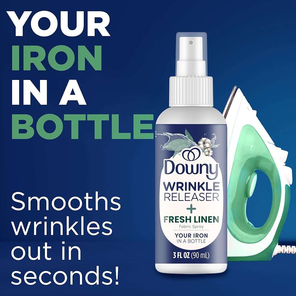 Downy Wrinkle Releaser Spray All In One Wrinkle Release Spray Travel Size, Odor Eliminator, Static Remover Fabric Refresher & Ironing Aid for Clothes 3 Fl Oz (Pack of 2), Crisp Linen Scent - Image 2