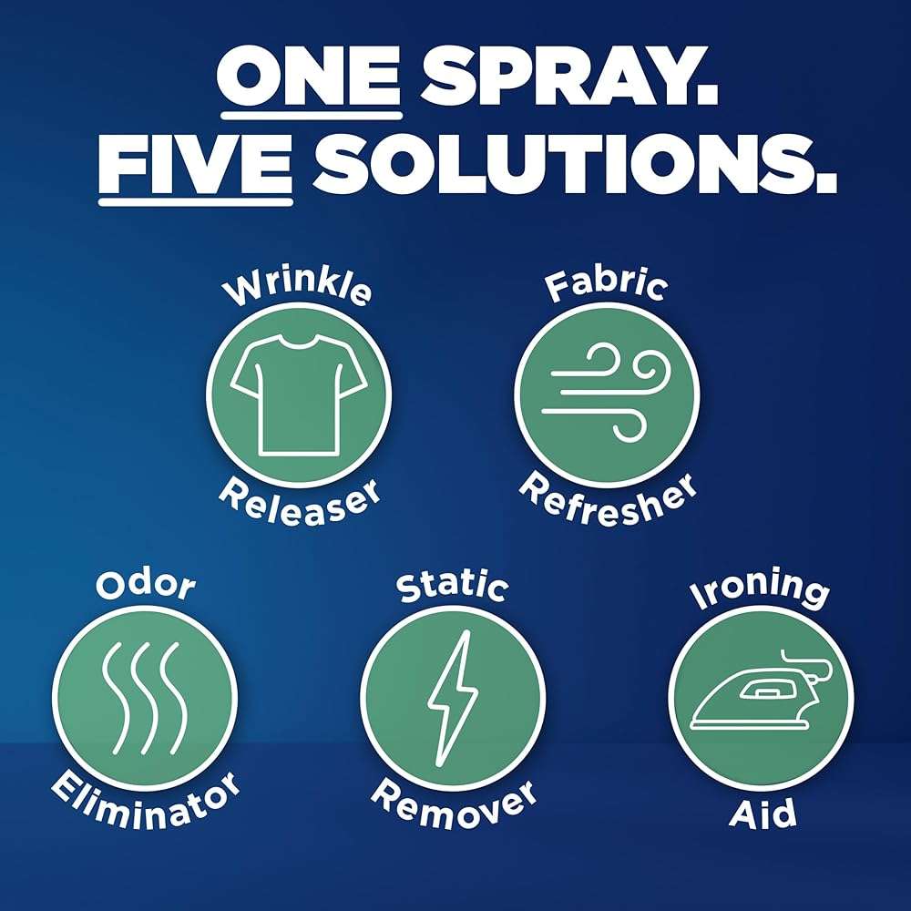 Downy Wrinkle Releaser Spray All In One Wrinkle Release Spray Travel Size, Odor Eliminator, Static Remover Fabric Refresher & Ironing Aid for Clothes 3 Fl Oz (Pack of 2), Crisp Linen Scent - Image 4