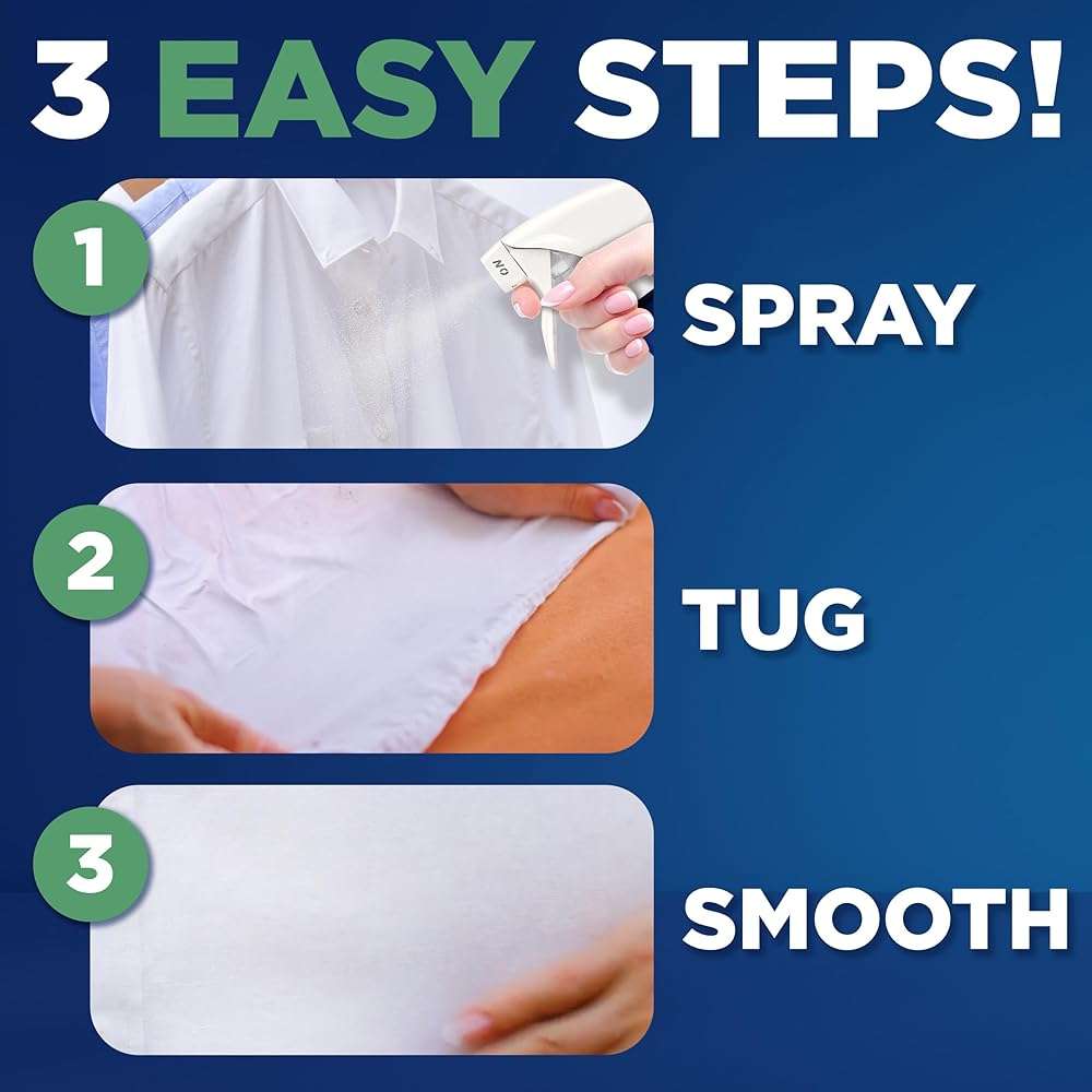 Downy Wrinkle Releaser Spray All In One Wrinkle Release Spray Travel Size, Odor Eliminator, Static Remover Fabric Refresher & Ironing Aid for Clothes 3 Fl Oz (Pack of 2), Crisp Linen Scent - Image 5
