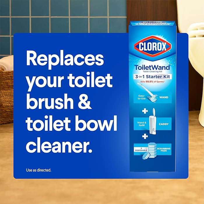 Clorox ToiletWand Disposable Toilet Cleaning System, Spring Cleaning Essential, ToiletWand, Storage Caddy, and 16 Disinfecting ToiletWand Scrubbing Pad Refills - Image 7
