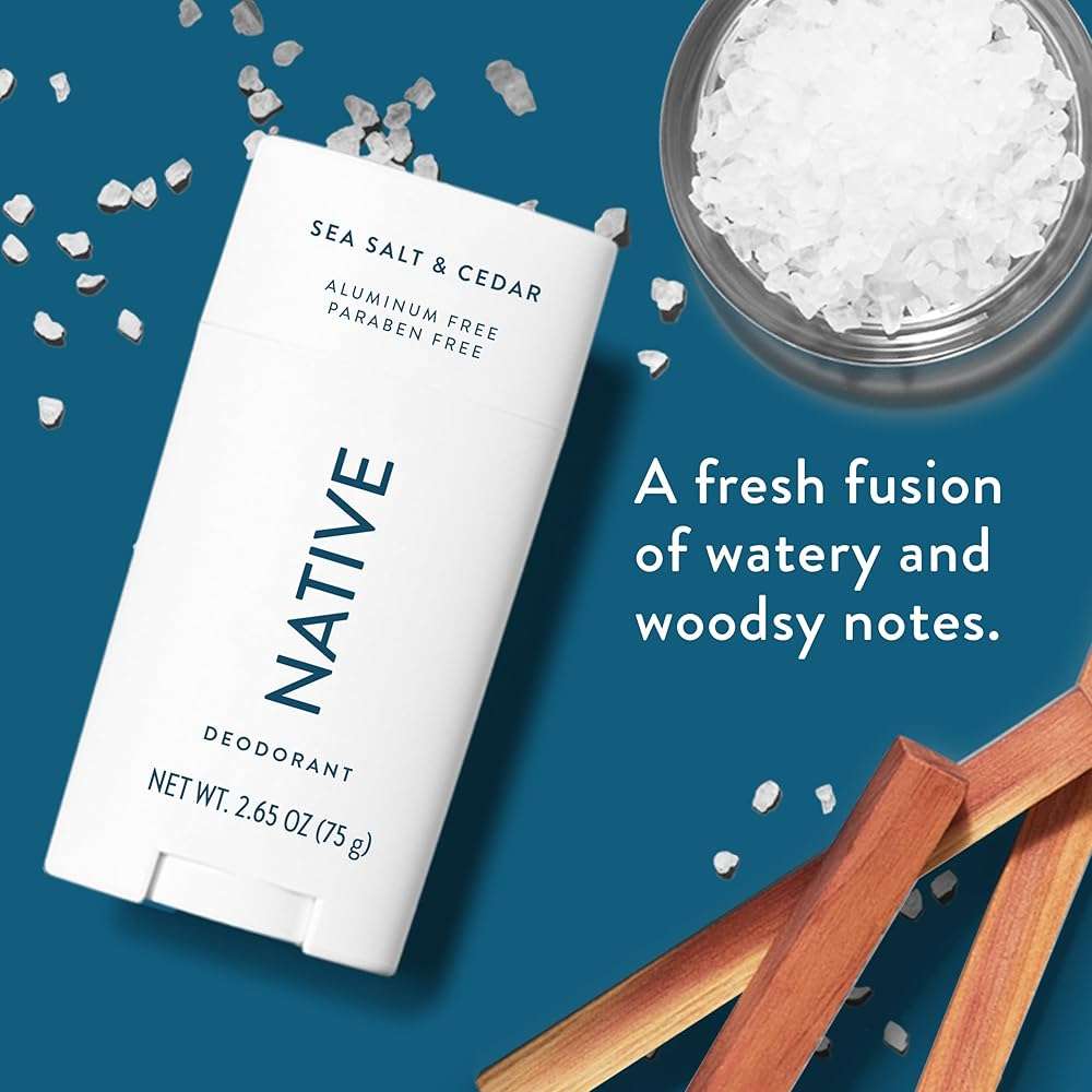 Native Deodorant Contains Naturally Derived Ingredients, 72 Hour Odor Control, Deodorant for Women and Men, Aluminum Free, Sea Salt & Cedar 2.65oz - Image 3