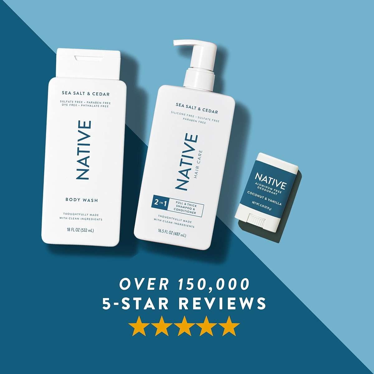 Native Deodorant Contains Naturally Derived Ingredients, 72 Hour Odor Control, Deodorant for Women and Men, Aluminum Free, Sea Salt & Cedar 2.65oz - Image 6
