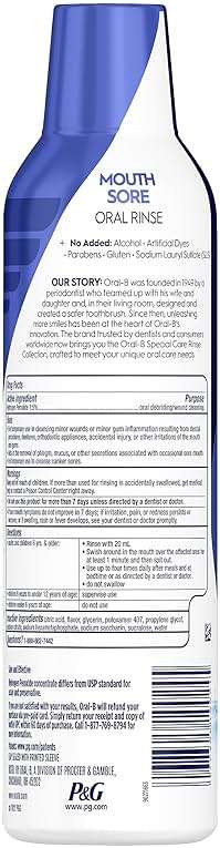 Oral-B Mouth Sore Mouthwash Special Care Oral Rinse, Hydrogen Peroxide Mouthwash, 16 fl oz, Mouthwash Alcohol Free - Image 2