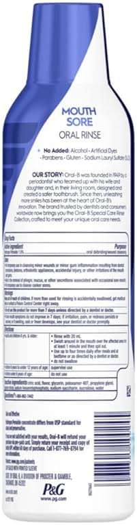 Oral-B Mouth Sore Mouthwash Special Care Oral Rinse, Hydrogen Peroxide Mouthwash, 16 fl oz, Mouthwash Alcohol Free - Image 11