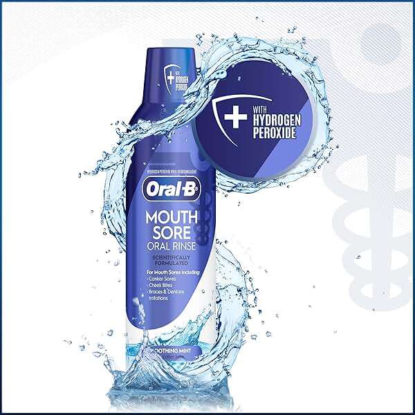 Oral-B Mouth Sore Mouthwash Special Care Oral Rinse, Hydrogen Peroxide Mouthwash, 16 fl oz, Mouthwash Alcohol Free - Image 3