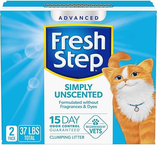 Fresh Step Advanced Simply Unscented Multi Cat Clumping Cat Litter, Low Dust, Odor Control with Activated Charcoal Tech, Compatible in Automatic Litter Boxes, 37 lbs. (2 x 18.5 lb.) - Image 1
