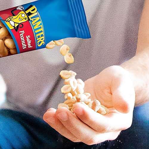 PLANTERS Variety Pack, Salted Cashews, Salted Peanuts & Honey Roasted Peanuts, On-the-Go Nut Snacks, Individually Packed Snacks, 8 -13g (12% - 13% DV) Plant-Based Protein (36 Count) - Image 6