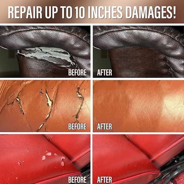 Leather Repair Kit for Furniture, Sofa, Jacket, Car Seats and Purse. Vinyl Repair Kit. Super Easy Instructions to Match Any Color, Restore Any Material, Bonded, Italian, Pleather, Genuine - Image 3