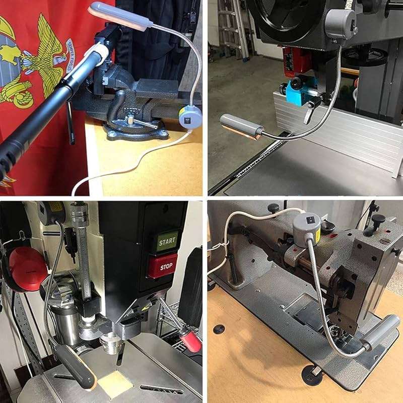 EVISWIY Sewing Machine Light LED Lighting (30LEDs) 6 Watt Multifunctional Flexible Gooseneck Arm Work Lamp with Magnetic Mounting Base for Workbench Lathe Drill Press 2 Pack - Image 7