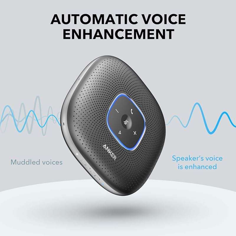Anker PowerConf Speakerphone, Zoom Certified Conference Speaker with 6 Mics, 360° Enhanced Voice Pickup, 24H Call Time, Bluetooth 5.3, USB C, Compatible with Leading Platforms for Personal Workspaces - Image 3