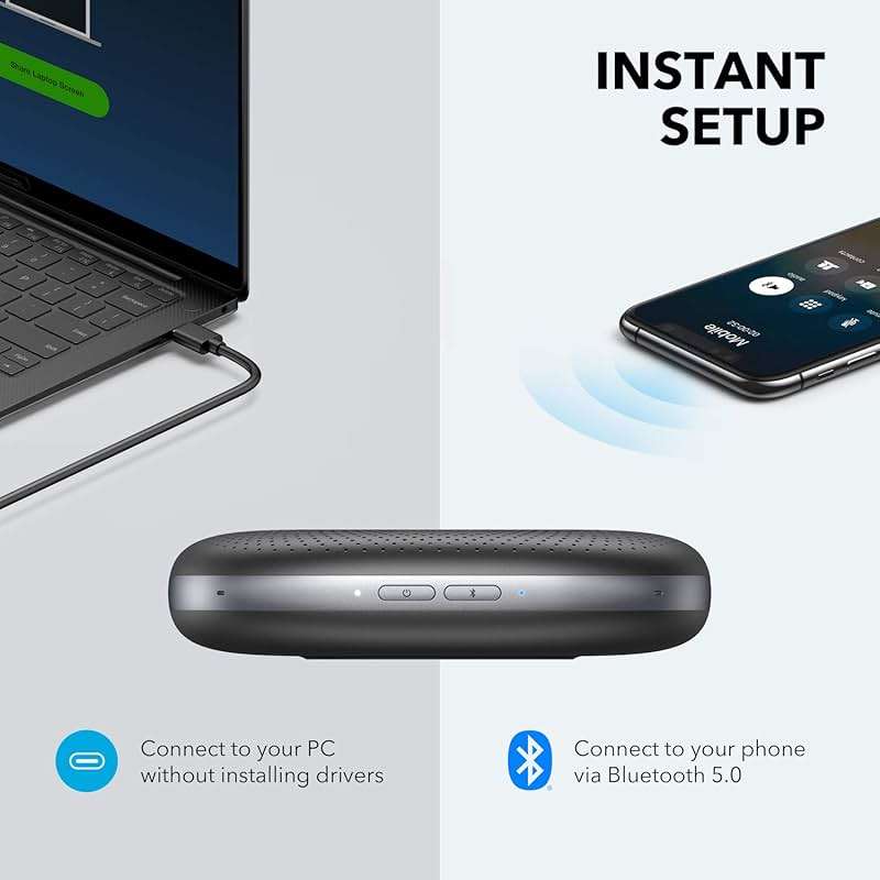 Anker PowerConf Speakerphone, Zoom Certified Conference Speaker with 6 Mics, 360° Enhanced Voice Pickup, 24H Call Time, Bluetooth 5.3, USB C, Compatible with Leading Platforms for Personal Workspaces - Image 4