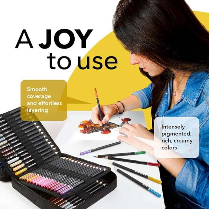 Castle Art Supplies 120 Coloring Pencils Zipper-Case Set | Premium Quality Soft Core Colored Leads for Adult Artists, Professionals and Colourists | In Neat, Strong Carry-Anywhere Zipper Pouch - Image 4