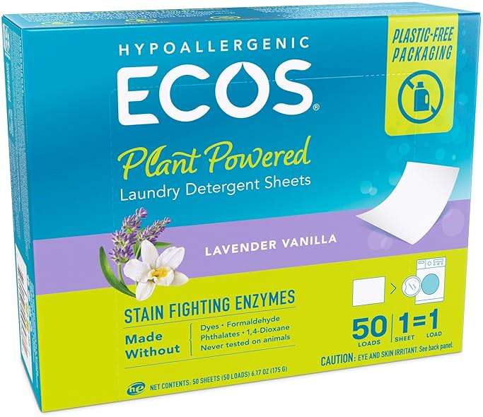 ECOS Lavender Vanilla Liquidless Laundry Detergent 50 Count, 50 CT - Image 2