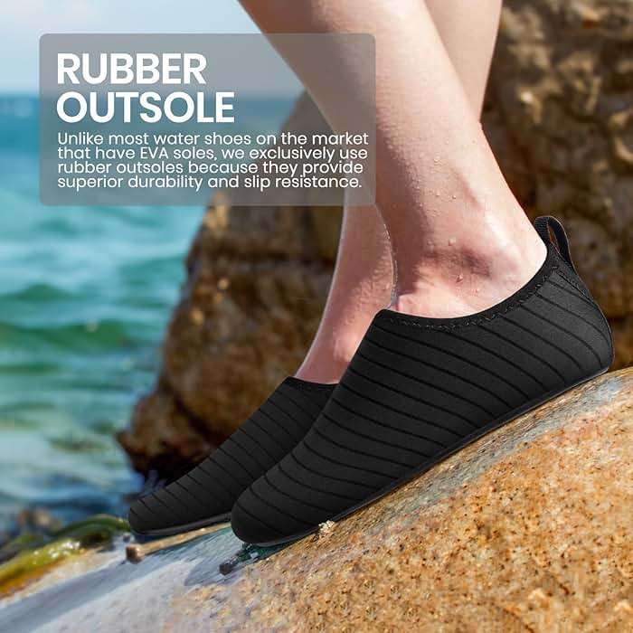 SEEKWAY Water Shoes Women Men Adult Quick-Dry Aqua Socks Barefoot Non Slip for Beach Swim River Pool Lake surf Black SK002(U) - Image 3