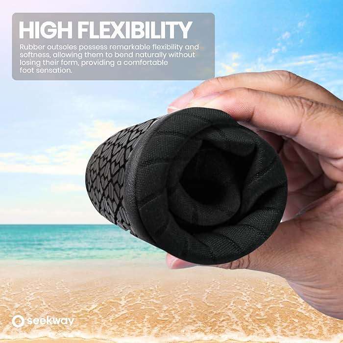 SEEKWAY Water Shoes Women Men Adult Quick-Dry Aqua Socks Barefoot Non Slip for Beach Swim River Pool Lake surf Black SK002(U) - Image 4